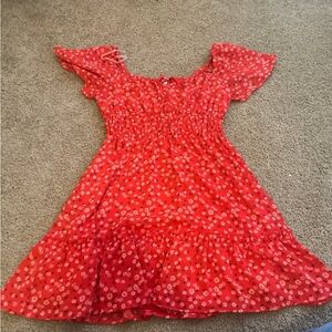 Kohl's Vibrant Red Floral Mini Dress